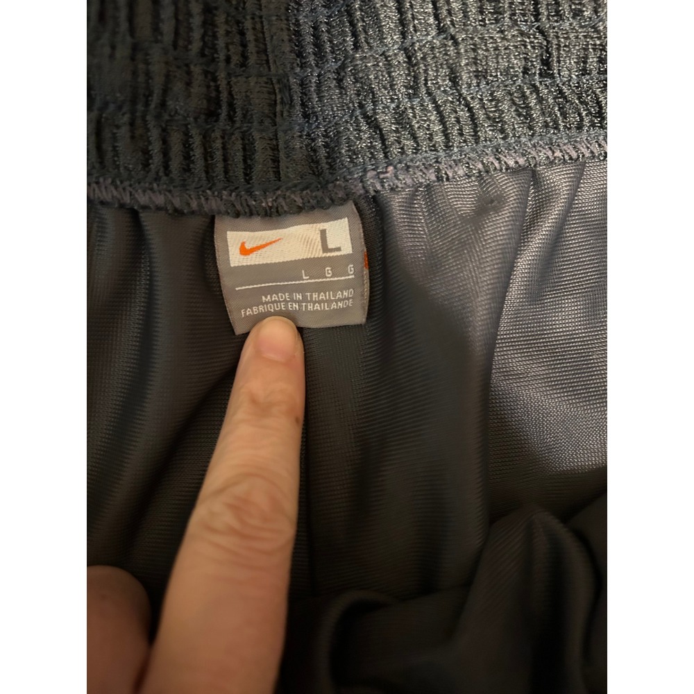 VTG 90s Nike Gay Label Basketball Silky Shorts Gray/Black/Yellow. Men's Size L - Picture 3 of 11